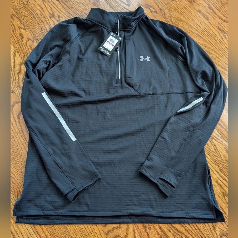 NEW! Men's Under Armour Black Launch Elite Cold Weather 1/2 Zip Size 2XL